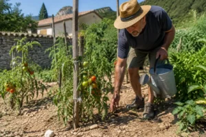 planifier les plantations selon les restrictions d'eau dans l'Hérault en inspectant un potager sec
